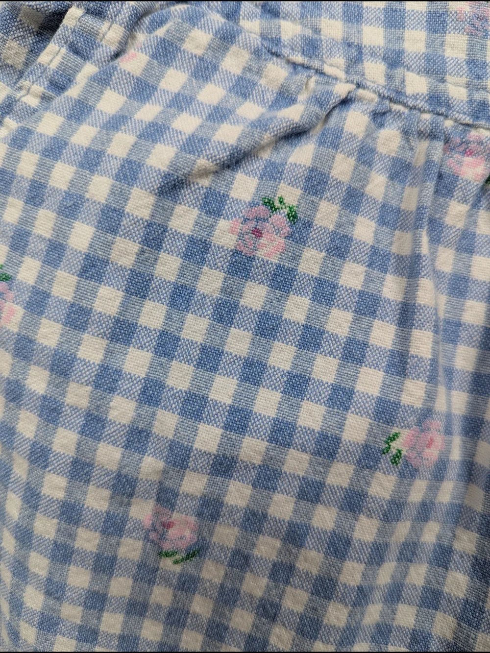 VTG 80s 90s OshKosh B'Gosh Vestback Overalls Shorts Floral Gingham Size 2T USA